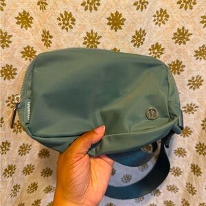 Lululemon Athletica Dark Teal Belt Bag with Silver Hardware